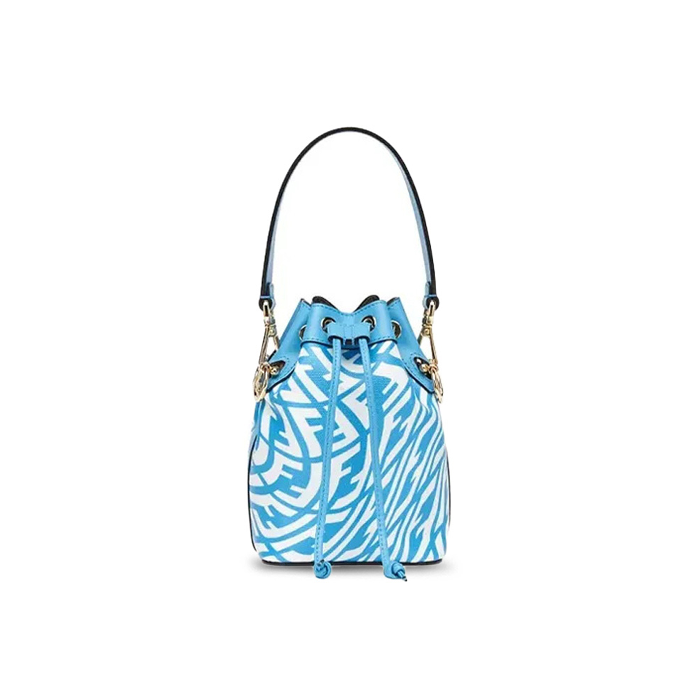 F**di blue glazed canvas mini bag 8bs010afl1f1e8l (18*12*10cm)